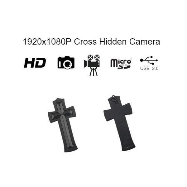 Black Cross Hidden Spy Camera with built in DVR