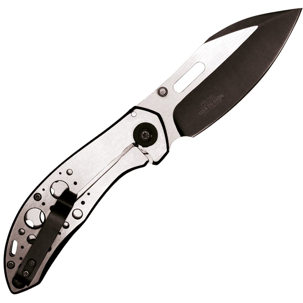 Assisted Open Folding Pocket Knife with Black Trim